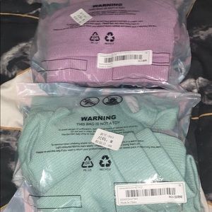 2 ribbed high waisted bikinis